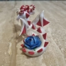 White Dragon Figure with paper rose