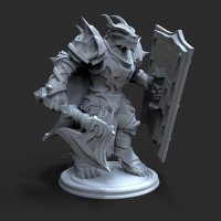 Dragonborn Guardsman with Mace Figure (Unpainted)