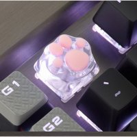 Transparent Clear KITTY PAW Artisan Keycaps for Mechanical Keyboard
