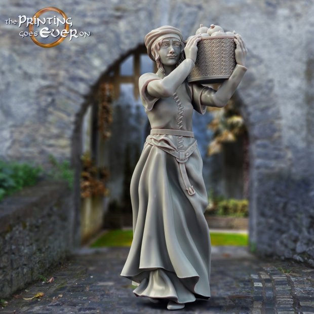 Lady with a basket Figure (Unpainted)