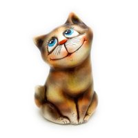Handmade Smiling Cat Figure