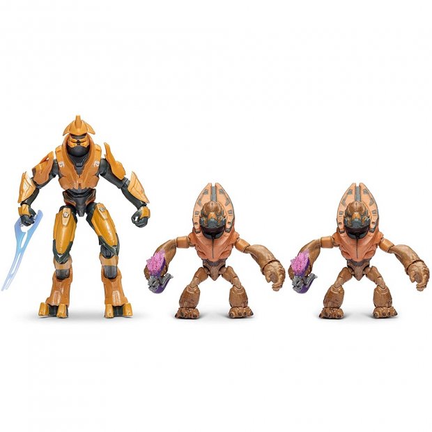 Jazwares Toys Halo: World of Halo - Elite Warlord and 2 Grunt Conscripts Set