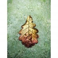 Bright Golden Oak Leaf Pendant Necklace