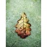 Bright Golden Oak Leaf Pendant Necklace