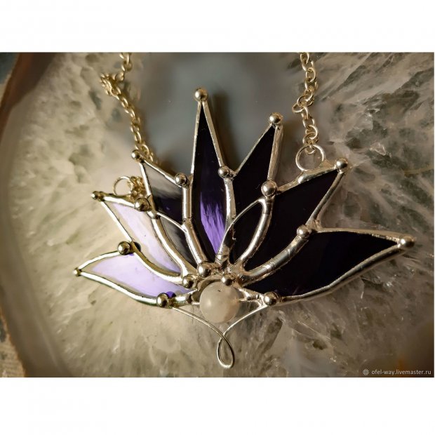 Purple Lotus Necklace