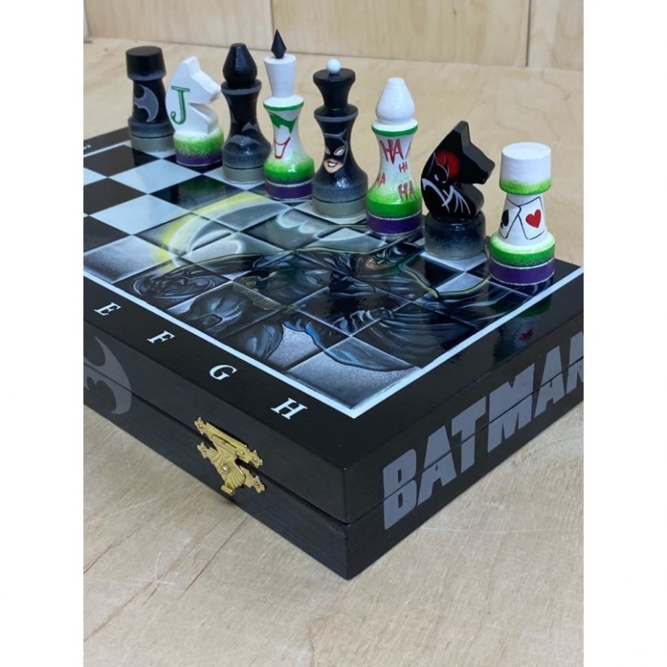 The joker playing chess with batman