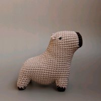 Grey Capybara Knitted Plush Toy