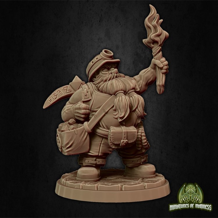 Kuymir - dwarf miner Figure (Unpainted)