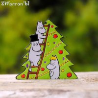 The Moomins - Moomins and Christmas Tree Brooch