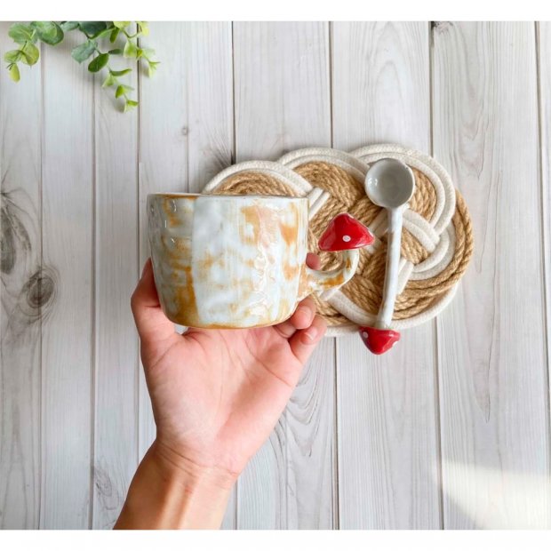 Mushroom Mug with Spoon