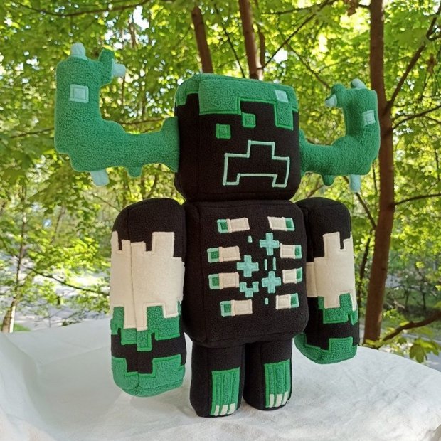 Warden Pixel Cave Monster Plush Toy (Light Green)