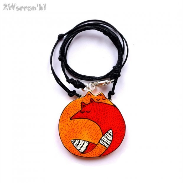 Foxes in Love Necklace