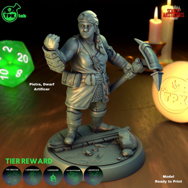 Pietra - Dwarf Artificer Figure (Unpainted)