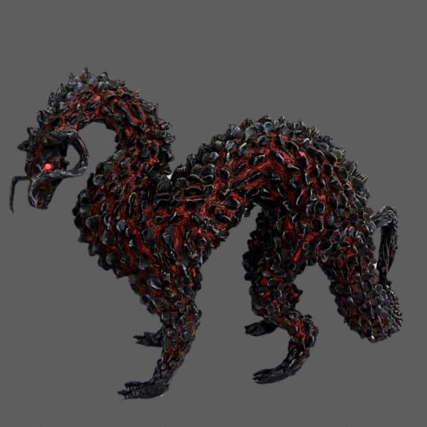 Fire Lava Dragon Figure