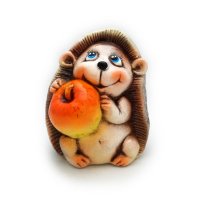 Handmade Hedgehog With Apple Figure