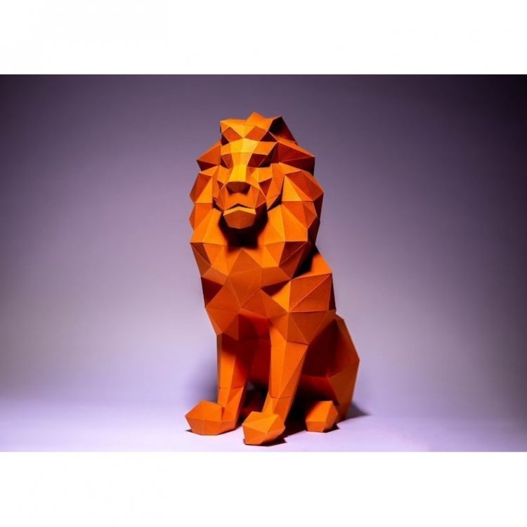 Sitting Lion 3D Building Set