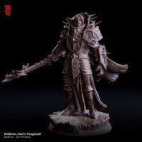 Keldron is the Vanguard of the Sun, a Human Paladin Figure (Unpainted)