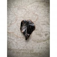 Black Linden Leaf Pendant Necklace