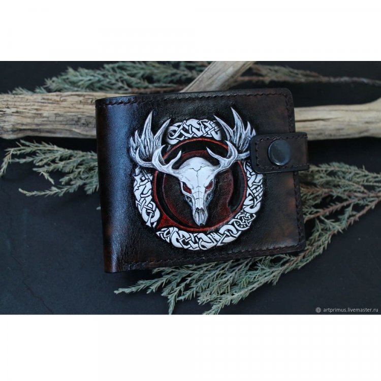 Celtic Symbols And Deer Skull Wallet