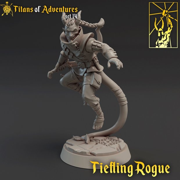 Tiefling Rogue Figure (Unpainted)