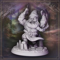 Buff Gumdrop, a Barbarian Dwarf Figure (Unpainted)