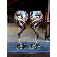 Elven Dragons Set Of 2 Glasses With Decor