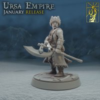 Northern warrior with ax and musket Figure (Unpainted)