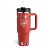 40 oz Insulated Stainless Steel Tumbler with Handle & Straw (Christmas Red B)