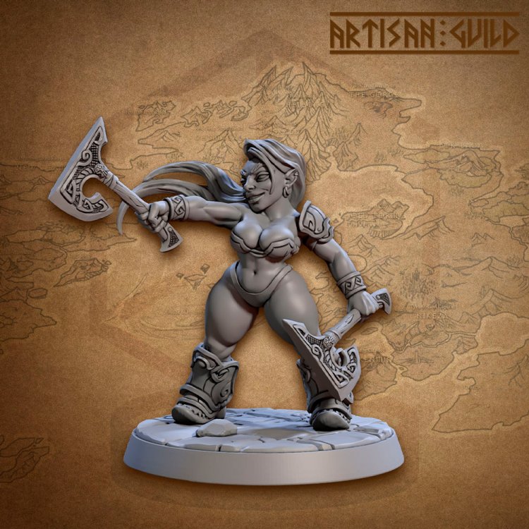 Runa, dwarven warrior Figure (Unpainted)