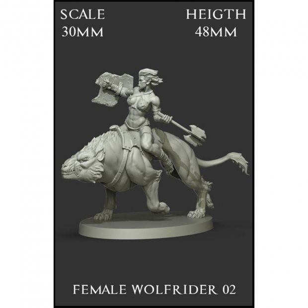 Female Wolfrider Figure (Unpainted)