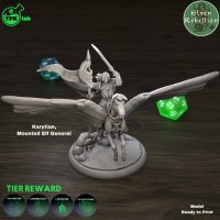 Karytian - Mounted Elf General Figure (Unpainted)