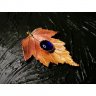 Ginnal Leaf With Eye Pendant Necklace