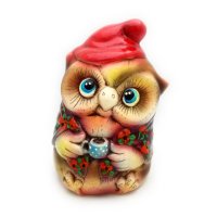Handmade Owl With Mug Figure