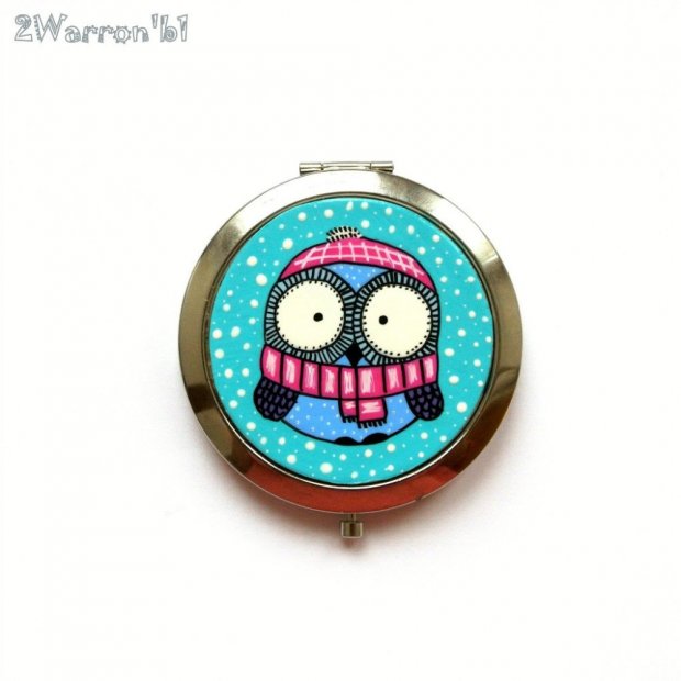 Winter Owl Pocket Mirror