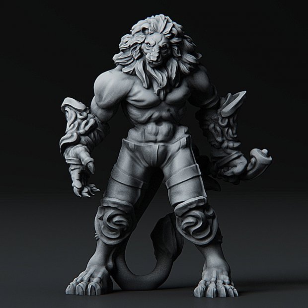 Fierce Lion Figure (Unpainted)