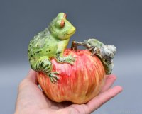 Apple, Frog & Snail Decorative Figurine
