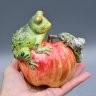 Apple, Frog & Snail Decorative Figurine
