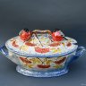 Porcelain Soup Tureen with Bullfinches & Rowan Design
