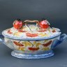 Porcelain Soup Tureen with Bullfinches & Rowan Design