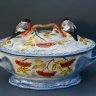 Porcelain Soup Tureen with Bullfinches & Rowan Design