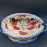 Porcelain Soup Tureen with Bullfinches & Rowan Design