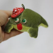 Frog in a fly agaric hat Plush Toy