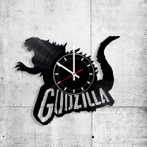 Handmade Godzilla Vinyl Clock Wall