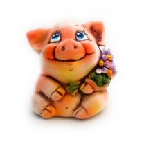 Piglet With Flowers Figure