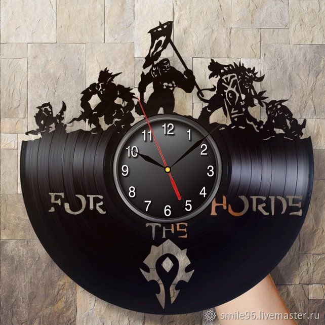 Handmade World of Warcraft - Horde V.2 Vinyl Wall Clock
