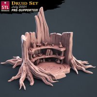 Druid Set - Wood library Figure (Unpainted)