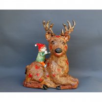 Deer And Elf Figure