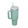 40 oz Insulated Stainless Steel Tumbler with Handle & Straw (Eucalyptus)