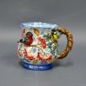 Handmade Porcelain Mug with Bullfinch & Tit Decoration
