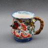 Handmade Porcelain Mug with Bullfinch & Tit Decoration